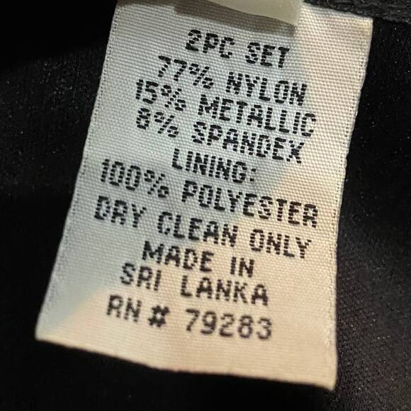 Vintage Alex Evenings Gown & Jacket Set Black Gold Metallic Design Layered 16 - Picture 12 of 16